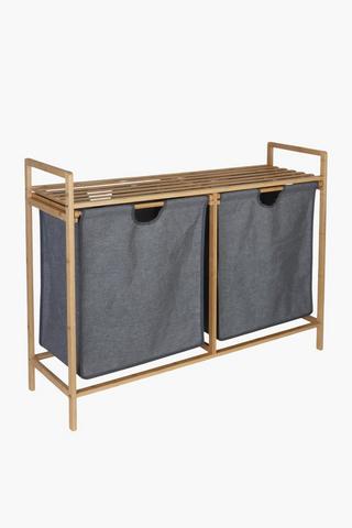 Bamboo Dual Compartment Hamper