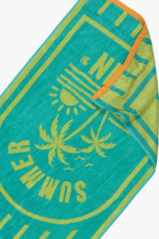 2 Pack Cotton Script Beach Towels, 70x130cm