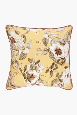 Extra Premium U+g Printed Floral Feather Filled Scatter Cushion, 60x60cm