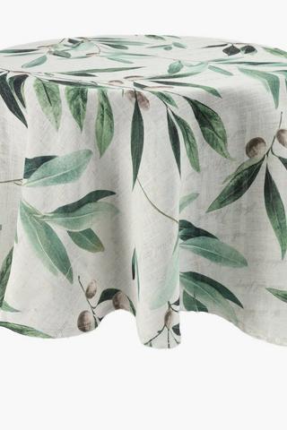 Printed Leaf Round Tablecloth, 160cm
