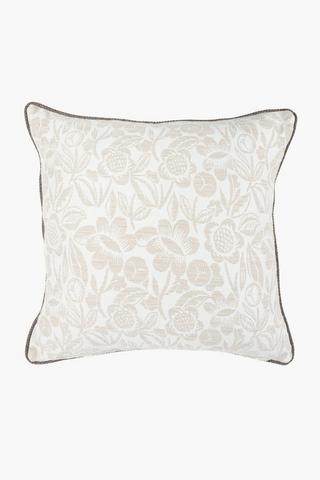 Extra Premium U&G Jacquard Floral Feather Filled Scatter Cushion, 60x60cm