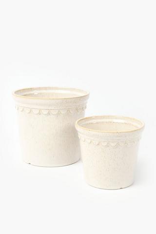 Scallop Edge Planter, 14x12cm