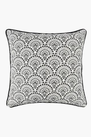 Extra Premium U+g Jacquard Fans Feather Filled Scatter Cushion, 60x60cm