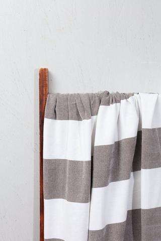 Cotton Stripe Fringed Throw, 125x150cm