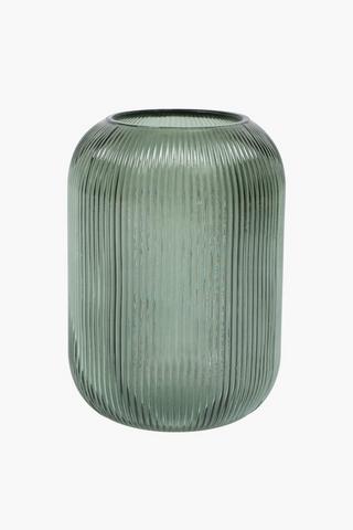 Etched Glass Vase, 16x22cm