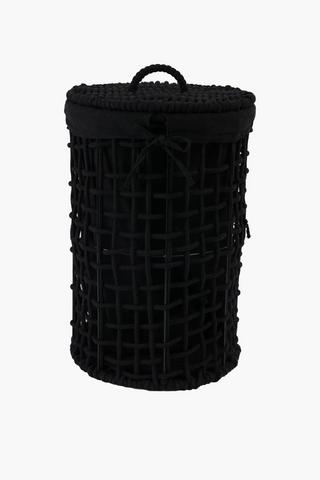 Cotton Rope Criss Cross Laundry Basket, 38x55cm