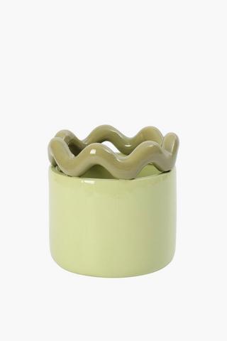 Ceramic Waves Planter, 15cm