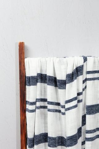 Cotton Stripe Slub Detail Throw, 140x180cm