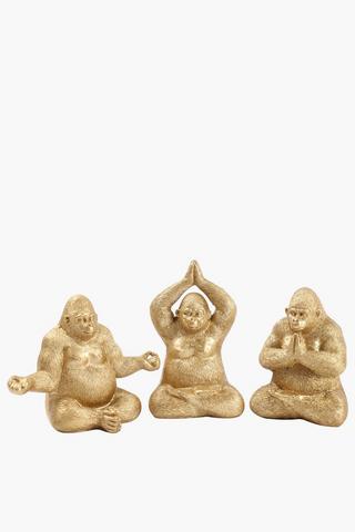 Assorted Zen Gorillas Statue, 7x13cm