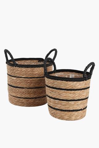 Stripe Basket Planter, 25cm