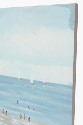 Hand Painted Beach Setting Canvas, 80x80cm