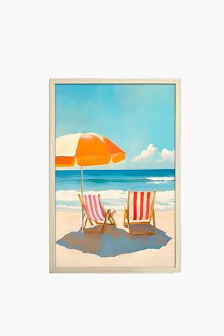 Framed Beach Chairs Canvas, 60x90cm