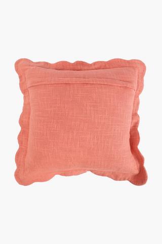 Embroidered Scallop Edge Scatter Cushion, 50x50cm