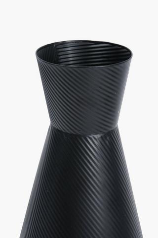 Metal Flute Ribbed Vase, 11x53cm