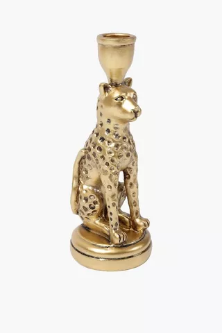Leopard Dinner Candle Holder, 20cm