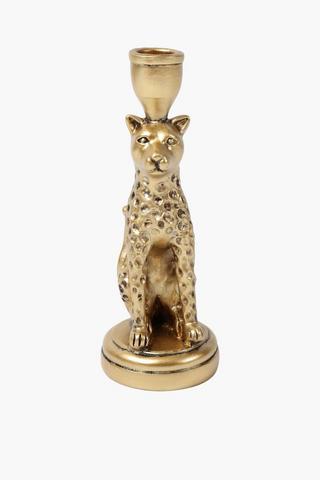 Leopard Dinner Candle Holder, 20cm