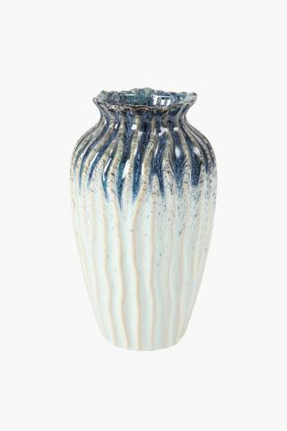Rippled Wave Ceramic Vase, 32cm