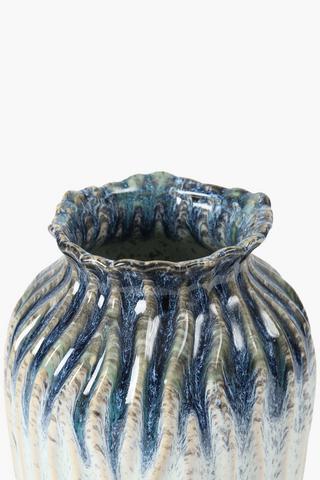 Rippled Wave Ceramic Vase, 32cm