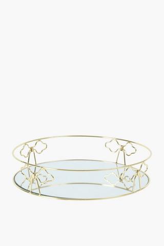 Metal Bows Mirror Decor Tray, 30cm