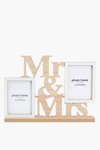 Mr And Mrs Heart Wood Frame