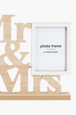 Mr And Mrs Heart Wood Frame