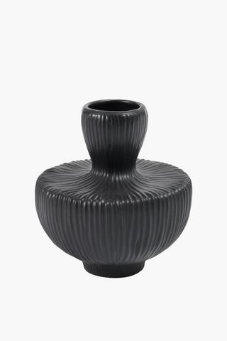 Ribbed Pod Belly Vase, 17x19cm
