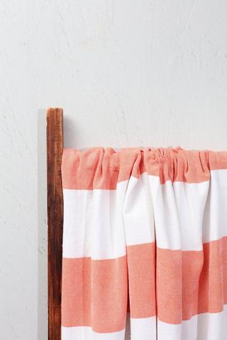 Cotton Stripe Fringed Throw, 125x150cm