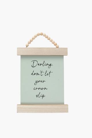 Script Wooden Decor Sign, 37x23cm