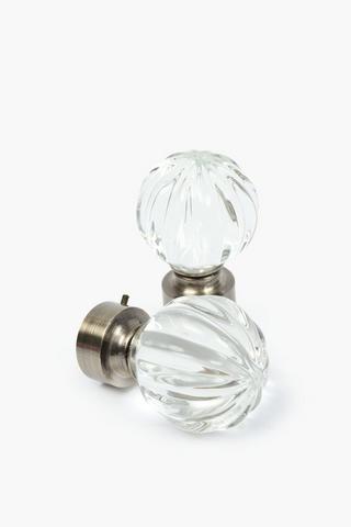 2 Pack Acrylic Anitque Brass Finial 35mm
