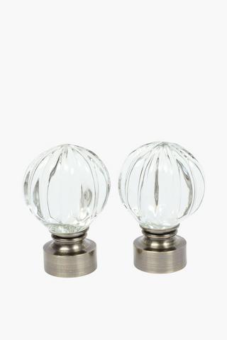 2 Pack Acrylic Anitque Brass Finial 35mm