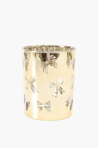 Glass Foil Bows Hurricane, 12x12cm