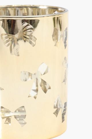 Glass Foil Bows Hurricane, 12x12cm