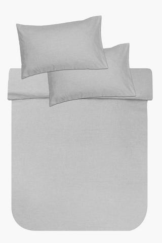 Soft Touch Linen Look Plain Duvet Cover Set