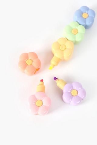 6 Pack Flower Highlighter Set