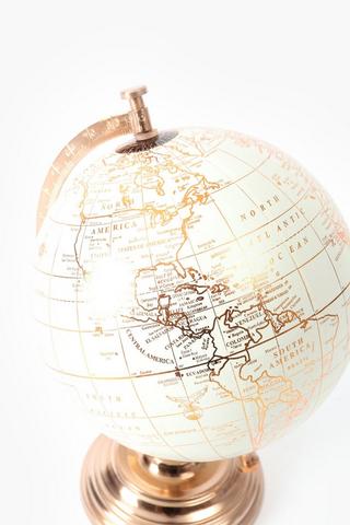 Standing Brass Globe, 30cm