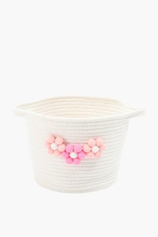 Flower Pompom Utility Basket