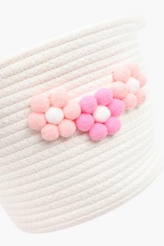 Flower Pompom Utility Basket