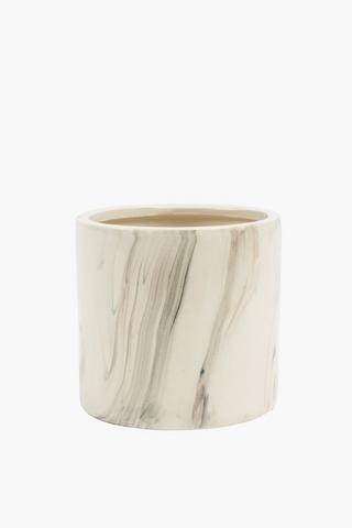 Marble Cylinder Planter, 14cm