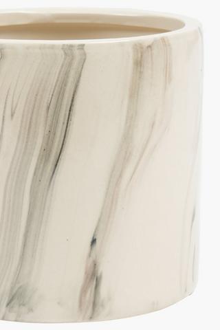 Marble Cylinder Planter, 14cm