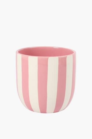 Stripe Ceramic Planter, 14cm
