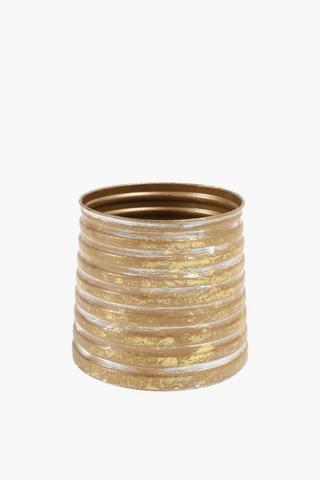 Metal Stripe Planter, 16cm