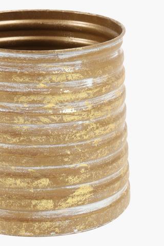Metal Stripe Planter, 16cm