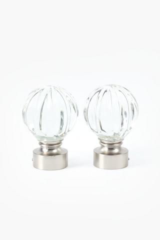 2 Pack Acrylic Brushed Finial, 35mm