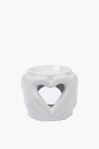 Heart Ceramic Oil Burner, 10x11.5cm