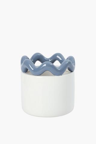 Ceramic Waves Planter, 15cm
