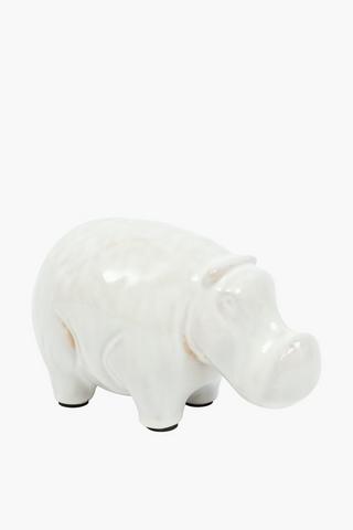 Glazed Hippo Statue, 20x12cm