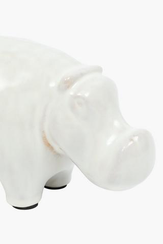 Glazed Hippo Statue, 20x12cm
