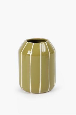 Stripe Ceramic Vase, 19cm