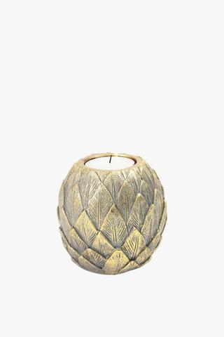 Floral Embossed Tealight Holder, 4x8cm