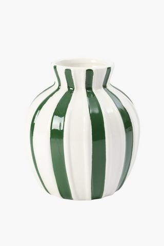 Stripe Ceramic Bud Vase, 11.5x12.5cm